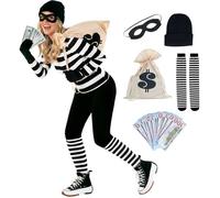 Morph Costume Voleuse, Déguisement Policier et Voleur, Tenue Criminelle Halloween Adulte, L M