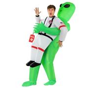 Morph Deguisement Alien Gonflable Homme, Costume Halloween Adulte | Combinaison Verte Gonflable avec Ventilateur, Look Extraterrestre, Se Gonfle en 60 Secondes, Parfait pour Halloween