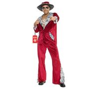 Morph Deguisement Annee 80 Homme, Déguisement Pimp Bordeaux Velvet, Deguisement Pimp, Costume Gangster, Déguisement Année 80 Homme, Costume Halloween Adulte, Carnaval XL