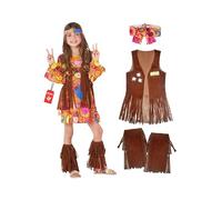 Morph Deguisement Annees 70 Enfant, Costume Hippie Halloween Enfant, L