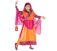 Morph Déguisement Bollywood Enfant, Costume Danse Orientale, Robe Indienne Sari Carnaval Fille, M