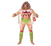 Morph Deguisement Catch Adulte Costume Ultimate Warrior Homme, Déguisement Catcheur Carnaval Homme, L