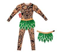 Morph Deguisement Demi-Dieu Polynesien Enfant, Costume Halloween | Combinaison à Tatouages Tribaux & Ceinture, Aventure Océanique, Parfait pour Halloween, Idéal pour les Jeux de Rôle