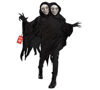 Morph Deguisement Faucheuse Homme, Costume Effrayant Halloween Homme | Robe Longue à Capuche, Masque Effrayant & Gants, Esprit de la Mort, Parfait pour Halloween, Idéal pour se Déguiser
