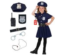 Morph Déguisement Fille Police, Costume Carnaval et Halloween, Uniforme Officiel Enfant, 3-4 Ans