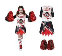 Morph Déguisement Fille Zombie, Costume Pom Pom Girl, Tenue Halloween Enfant Zombie, M