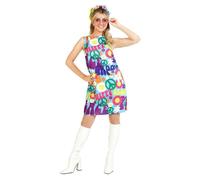 Morph Déguisement Hippie Femme, Robe Disco Années 60-70, Costume Carnaval Vintage Femme M