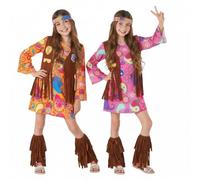 Morph Deguisement Hippie Fille, Deguisement Hippie Enfant, Tenue Annee 70 Enfant, Robe Année 70, Déguisement Halloween Fille, Costume Carnaval, S
