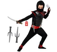 Morph Déguisement Ninja Enfant, Costume Ninja, Tenue de Jeu, Idéal pour Carnaval et Fêtes, 3-4 Ans
