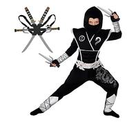Morph Déguisement Ninja Enfant, Costume Ninja, Tenue de Jeu pour Enfants, Idéal pour Halloween, 3-4 Ans