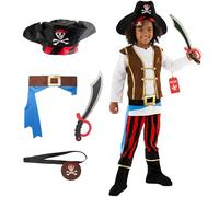 Morph Déguisement Pirate Enfant, Costume Garçon, Tenue Carnaval, Thème Aventure, 10-12 Ans