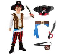 Morph Déguisement Pirate Enfant, Costume Garçon, Tenue Carnaval, Thème Aventure, 7-9 Ans