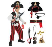 Morph Déguisement Pirate Enfant, Costume Garçon, Tenue Pirate, Déguisement Carnaval, 4-6 Ans