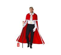 Morph Déguisement Roi Adulte, Costume Médiéval avec Cape, Tenue Royale pour Fêtes, Taille Unique