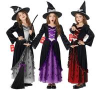 Morph Deguisement Sorciere Enfant, Costume Sorciere Halloween, 12-14 Ans