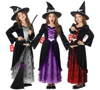 Morph Deguisement Sorciere Enfant, Costume Sorciere Halloween, 3-4 Ans