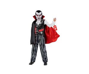 Morph Deguisement Vampire Garcon, Costume Vampire Halloween | Tenue Noire de Comte, Style Vampire Maléfique, Fermeture Auto-Agrippante, Parfait pour Halloween, Idéal pour les Jeux de Rôle