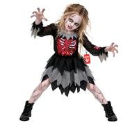 Morph Deguisement Zombie Enfant, Costume Halloween Fille | Robe Grise Déchirée, Modèle Effrayant, Fermeture Auto-Agrippante, Parfait pour Halloween, Idéal pour les Jeux de Rôle