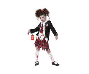 Morph Déguisement Zombie Fille, Costume Écolière Zombie, Tenue Halloween Enfant, Thème Horreur, XL