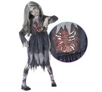 Morph Déguisement Zombie Fille, Costume Halloween Enfant, Tenue Effrayante Fête, L