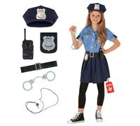 Morph Policier Fille - Déguisement et Costume de Police pour Enfant, Taille XS