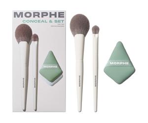 Morphe Pinceau Kits-pinceaux-visageConceal & Set Tool Trio Slanted Concealer Brush M135 + Paddle Powder Brush M163 + To the Point Dual-Sided Powder Puff 1 Stk.
