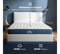 MORPHEA Matelas hybride premium Jade à mémoire de forme et ressorts ensachés - 90 x 200 x 26 cm