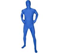 Morphsuit Déguisement Original | Combinaison Seconde Peau, Cagoule, Gants & Chaussettes, Coloris Bleu Uni, Fermeture Éclair, Parfait pour Halloween