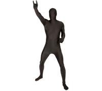 Morphsuits Costume Combinaison Noire, Déguisement Corps Intégral Spandex, Tenue Halloween Peau Noire Adulte, L XXL