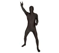 Morphsuits Costume Combinaison Noire, Déguisement Corps Intégral Spandex, Tenue Halloween Peau Noire Adulte, XL