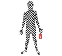 Morphsuits Costume d'échecs pour enfants, costume d'Halloween effrayant à carreaux noirs et blancs pour enfants, taille M