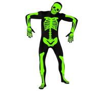 Morphsuits Costume Squelette Lumineux, Déguisement Halloween Fête Événement Adulte, XXL