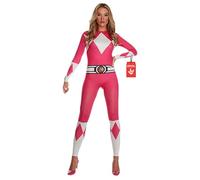 Morphsuits Deguisement Power Ranger Rose Femme, Costume Halloween Femme | Combinaison Intégrale Seconde Peau, Look Ranger Rose, Fermeture Éclair, Parfait pour Halloween, Idéal pour le Cosplay