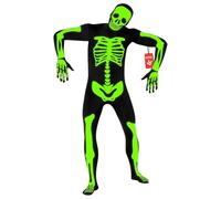 Morphsuits Deguisement Squelette Homme, Halloween Phosphorescent | Combinaison Intégrale à Capuche, Ossements Phosphorescents, Fermeture Éclair, Parfait pour Halloween, Idéal pour le Cosplay