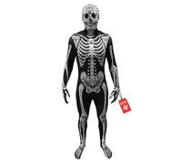 Morphsuits Deguisement Squelette Jour des Morts, Costume Halloween | Combinaison Intégrale à Capuche, Motif Crâne & Ossements, Fermeture Éclair, Parfait pour Halloween, Idéal pour le Cosplay