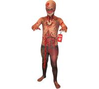 Morphsuits Deguisement Zombie Enfant, Costume Halloween Enfant | Combinaison Rouge à Cagoule, Imprimé Effet Entrailles, Fermeture Éclair, Parfait pour Halloween, Idéal pour le Cosplay