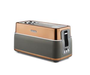 Morphy Richards Signature Opulent 245742 Grille-pain à 4 tranches, 2 emplacements, commandes de brunissement, fentes à largeur variable, plateau ramasse-miettes amovible, antidérapant, 1800 W, cuivre