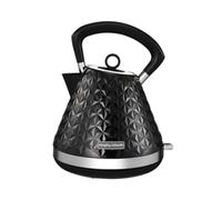 Morphy Richards Vector Pyramid Bouilloire 1,5 L 3 kW à ébullition rapide, filtre anti-calcaire, protection contre l'ébullition à sec, fenêtre d'eau, couvercle amovible, base sans fil 360°, noir,
