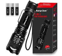 Morpilot 2 en 1 Lampe de Poche Tactique et UV, Lampe de Poche LED 500LM, Lampe UV Militaire 4 Modes, Zoom Avant/arrière, 395nm, Aluminium, Anti-Chute, étanche IPX4, 3 Piles incluses
