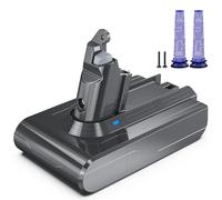 Morpilot 6500mAh Batterie pour Dyson V6 DC62 SV03 Animal Pro Fluffy Absolute Trigger Aspirateur à Main SV09 SV05 SV06 SV07 DC59 DC61 DC58 DC72 DC74 avec 2 Filtres Lavables