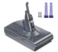 Morpilot 6500mAh Batterie pour Dyson V8 SV10, Compatible avec Dyson SV25 Absolute Animal Motorhead Fluffy Parquet Cordless Vacuum avec 2PCS Filtres Lavables, 21.6V