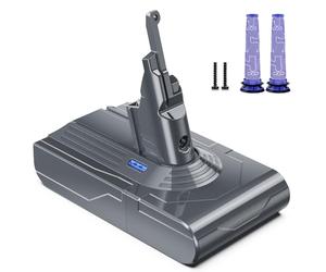 Morpilot 6500mAh Batterie pour Dyson V8 SV10, Compatible avec Dyson SV25 Absolute Animal Motorhead Fluffy Parquet Cordless Vacuum avec 2PCS Filtres Lavables, 21.6V