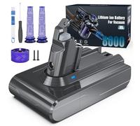 Morpilot 8000mAh Batterie pour Aspirateur Dyson V6 DC62 SV03 Animal Pro Fluffy Absolute Trigger SV09 SV05 SV06 SV07 DC59 DC61 DC58 DC72 DC74 avec 2 Pre-filtres, 1 Post-Filtre et Tournevis