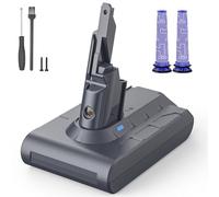 morpilot Batterie de Rechange pour Dyson V7, 4600 mAh Li-ION Batterie de Rechange pour aspirateur V7 série SV11 Fluffy Motorhead Animal avec 2 filtres
