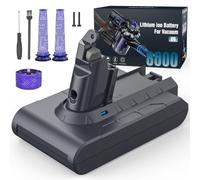 Morpilot Batterie pour Aspirateur Dyson V6 DC62 SV03 Animal Pro Fluffy Absolute Trigger SV09 SV05 SV06 SV07 DC59 DC61 DC58 DC72 DC74, 8000mAh avec 2 Pre-filtres, 1 Post-Filtre et Tournevis