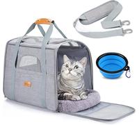 Morpilot Boîte de Transport pour Chats et Chiots de Grande Taille jusqu'à 7 kg - avec Fermeture éclair de sécurité - Pliable - pour Les Chats et Les Chiens pour Aller chez Le vétérinaire en Voiture