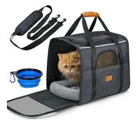 Morpilot Boîte de Transport pour Chats et Chiots jusqu'à 7 kg - avec Fermetures éclair de sécurité - Coque Pliable - Boîte de Transport pour Chat et Chien - pour Aller chez Le vétérinaire en Voiture