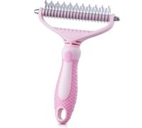 Morpilot® Brosse de toilettage pour chien, peigne à démêler chat - 21 + 11 dents double face sous-poil, réduit efficacement la perte poils jusqu'à 90%