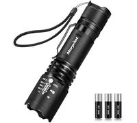 Morpilot Lampe Torche 2 EN 1, Torche UV 395nm & 500LM LED Puissante, 4 Modes & Zoomable Lampe de Wood Ultraviolet, Détecteur d'Urine
