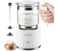 Morpilot Mousseur à Lait Électrique 4 en 1, 500ml 600W Grande Capacité Emulsionneur de Lait Divisé en Verre à Mousse de Lait Chaude et Froide et Lait Chaud, Milk Frother pour Cappuccino Macchiato